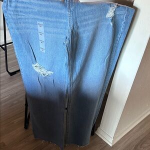 Old Navy Light Blue Distressed Flare Jeans